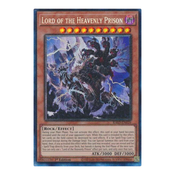 Lord of the Heavenly Prison (PCR) (RA03) #RA03-EN029 Prismatic Collector's Rare (1st Edition Near Mint) Quarter Century Bonanza YuGiOh: 2024