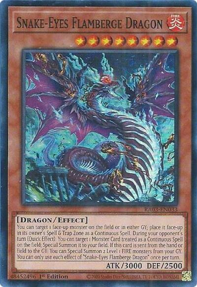 Snake Eyes Flamberge Dragon (RA03) #RA03-EN033 Super Rare (1st Edition Near Mint) Quarter Century Bonanza YuGiOh: 2024