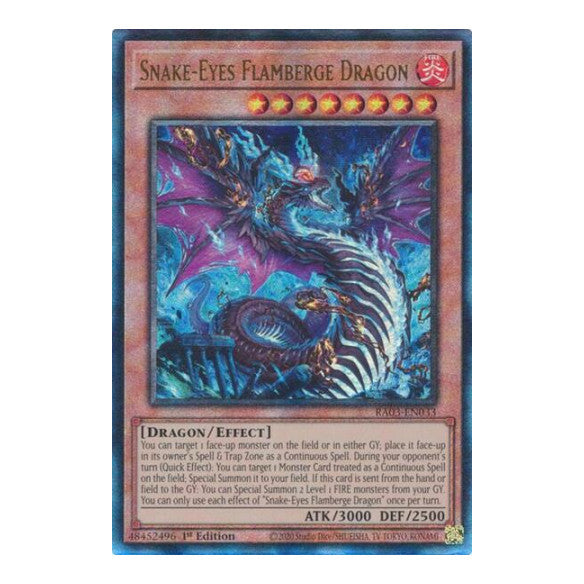 Snake-Eyes Flamberge Dragon (PUR) (RA03) #RA03-EN033 Prismatic Ultimate Rare (1st Edition Near Mint) Quarter Century Bonanza YuGiOh: 2024