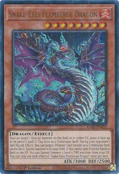 Snake Eyes Flamberge Dragon UR (RA03) #RA03-EN033 Ultra Rare (1st Edition Near Mint) Quarter Century Bonanza YuGiOh: 2024