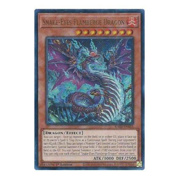 Snake-Eyes Flamberge Dragon (UR) (RA03) #RA03-EN033 Ultra Rare (1st Edition Near Mint) Quarter Century Bonanza YuGiOh: 2024