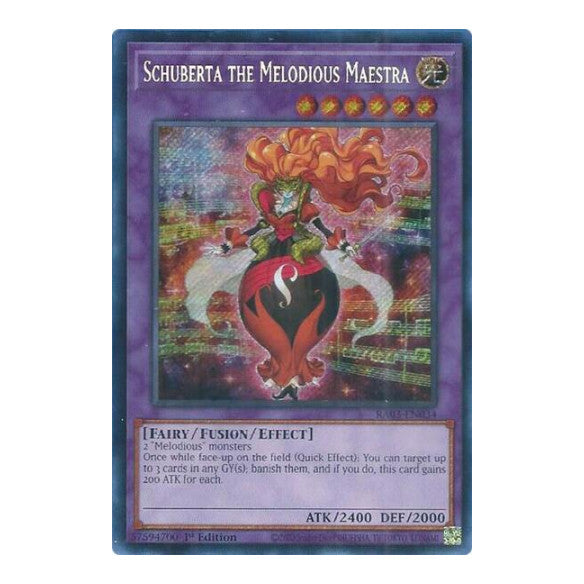 Schuberta the Melodious Maestra (Secret Rare) (RA03) #RA03-EN034 Secret Rare (1st Edition Near Mint) Quarter Century Bonanza YuGiOh: 2024