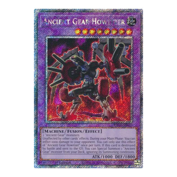 Ancient Gear Howitzer (Platinum Secret Rare) (RA03) #RA03-EN035 Platinum Secret Rare (1st Edition Near Mint) Quarter Century Bonanza YuGiOh: 2024