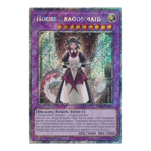 House Dragonmaid (Platinum Secret Rare) (RA03) #RA03-EN037 Platinum Secret Rare (1st Edition Near Mint) Quarter Century Bonanza YuGiOh: 2024