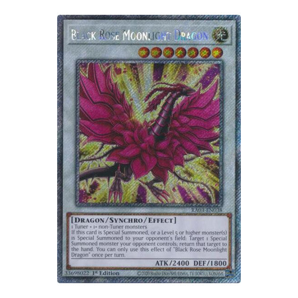Black Rose Moonlight Dragon (Platinum Secret Rare) (RA03) #RA03-EN038 Platinum Secret Rare (1st Edition Near Mint) Quarter Century Bonanza YuGiOh: 2024