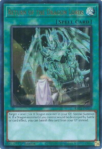 Return of the Dragon Lords UR (RA03) #RA03-EN060 Ultra Rare (1st Edition Near Mint) Quarter Century Bonanza YuGiOh: 2024