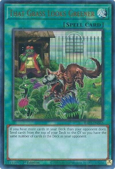 That Grass Looks Greener UR (RA03) #RA03-EN063 Ultra Rare (1st Edition Near Mint) Quarter Century Bonanza YuGiOh: 2024