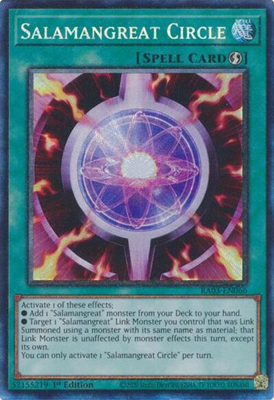 Salamangreat Circle PCR (RA03) #RA03-EN066 Prismatic Collector's Rare (1st Edition Near Mint) Quarter Century Bonanza YuGiOh: 2024