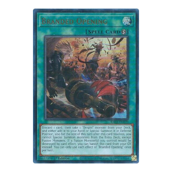 Branded Opening (UR) (RA03) #RA03-EN070 Ultra Rare (1st Edition Near Mint) Quarter Century Bonanza YuGiOh: 2024