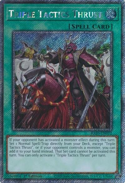 Triple Tactics Thrust Platinum Secret Rare (RA03) #RA03-EN072 Platinum Secret Rare (1st Edition Near Mint) Quarter Century Bonanza YuGiOh: 2024