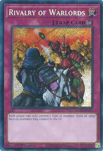Rivalry of Warlords Secret Rare (RA03) #RA03-EN075 Secret Rare (1st Edition Near Mint) Quarter Century Bonanza YuGiOh: 2024