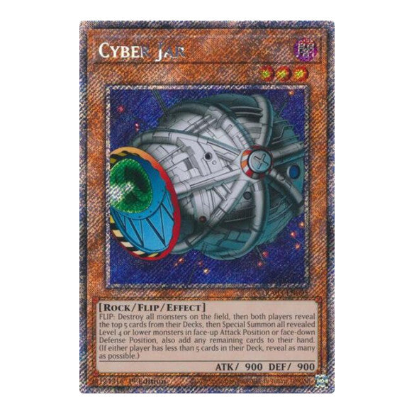 Cyber Jar (Platinum Secret Rare) (RA03) #RA03-EN095 Platinum Secret Rare (1st Edition Near Mint) Quarter Century Bonanza YuGiOh: 2024