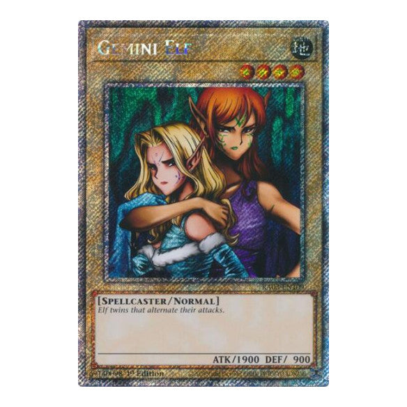 Gemini Elf (Platinum Secret Rare) (RA03) #RA03-EN109 Platinum Secret Rare (1st Edition Near Mint) Quarter Century Bonanza YuGiOh: 2024