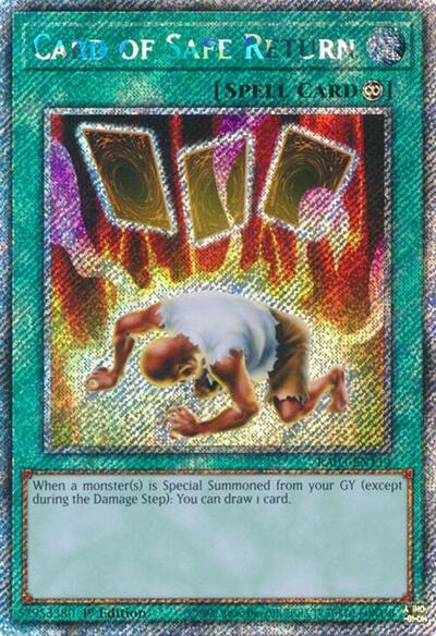 Card of Safe Return Platinum Secret Rare (RA03) #RA03-EN114 Platinum Secret Rare (1st Edition Near Mint) Quarter Century Bonanza YuGiOh: 2024