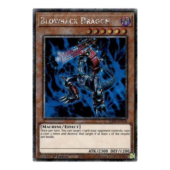 Blowback Dragon (Platinum Secret Rare) (RA03) #RA03-EN138 Platinum Secret Rare (1st Edition Near Mint) Quarter Century Bonanza YuGiOh: 2024