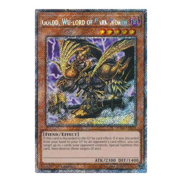 Goldd, Wu-Lord of Dark World (Platinum Secret Rare) (RA03) #RA03-EN159 Platinum Secret Rare (1st Edition Near Mint) Quarter Century Bonanza YuGiOh: 2024