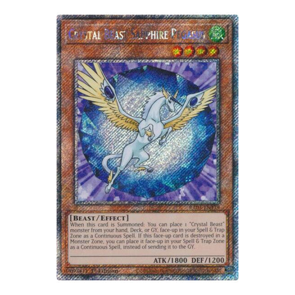 Crystal Beast Sapphire Pegasus (Platinum Secret Rare) (RA03) #RA03-EN179 Platinum Secret Rare (1st Edition Near Mint) Quarter Century Bonanza YuGiOh: 2024