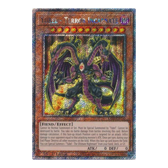 Yubel - Terror Incarnate (Platinum Secret Rare) (RA03) #RA03-EN190 Platinum Secret Rare (1st Edition Near Mint) Quarter Century Bonanza YuGiOh: 2024