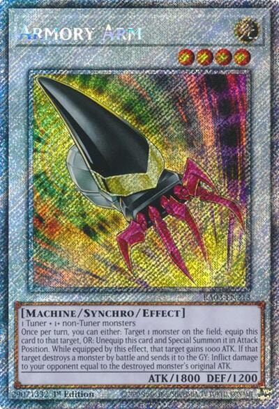 Armory Arm Platinum Secret Rare (RA03) #RA03-EN213 Platinum Secret Rare (1st Edition Near Mint) Quarter Century Bonanza YuGiOh: 2024