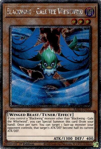 Blackwing Gale the Whirlwind Platinum Secret Rare (RA03) #RA03-EN215 Platinum Secret Rare (1st Edition Near Mint) Quarter Century Bonanza YuGiOh: 2024