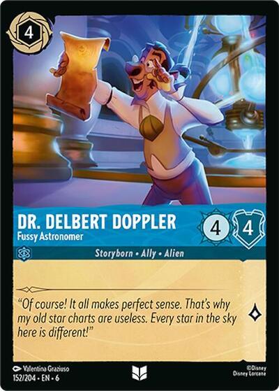 Dr Delbert Doppler Fussy Astronomer (6) #152/204 Uncommon (Near Mint) Azurite Sea Disney Lorcana: 2024