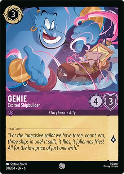 Genie Excited Shipbuilder (6) #38/204 Common (Near Mint) Azurite Sea Disney Lorcana: 2024
