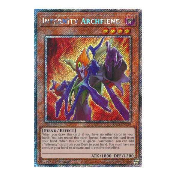 Infernity Archfiend (Platinum Secret Rare) (RA03) #RA03-EN220 Platinum Secret Rare (1st Edition Near Mint) Quarter Century Bonanza YuGiOh: 2024