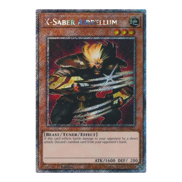 X-Saber Airbellum (Platinum Secret Rare) (RA03) #RA03-EN221 Platinum Secret Rare (1st Edition Near Mint) Quarter Century Bonanza YuGiOh: 2024