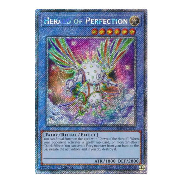 Herald of Perfection (Platinum Secret Rare) (RA03) #RA03-EN237 Platinum Secret Rare (1st Edition Near Mint) Quarter Century Bonanza YuGiOh: 2024