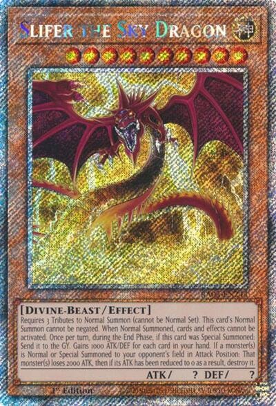 Slifer the Sky Dragon Platinum Secret Rare (RA03) #RA03-EN244 Platinum Secret Rare (1st Edition Near Mint) Quarter Century Bonanza YuGiOh: 2024