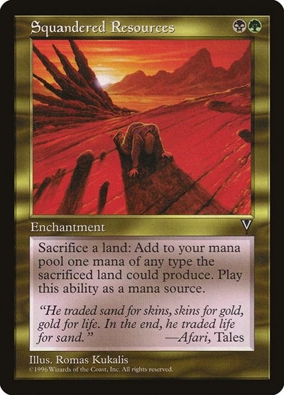 Squandered Resources (VIS) #137 Rare (Near Mint) Visions Magic: The Gathering: 1997