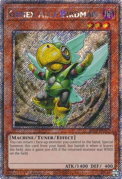 Genex Ally Birdman Platinum Secret Rare (RA03) #RA03-EN247 Platinum Secret Rare (1st Edition Near Mint) Quarter Century Bonanza YuGiOh: 2024