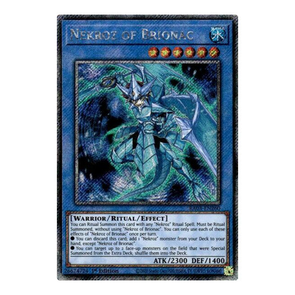 Nekroz of Brionac (Platinum Secret Rare) (RA03) #RA03-EN260 Platinum Secret Rare (1st Edition Lightly Played) Quarter Century Bonanza YuGiOh: 2024