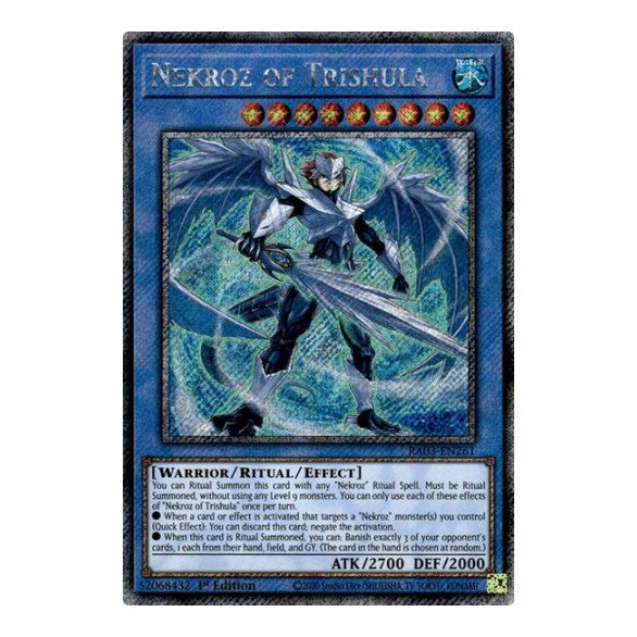 Nekroz of Trishula (Platinum Secret Rare) (RA03) #RA03-EN261 Platinum Secret Rare (1st Edition Near Mint) Quarter Century Bonanza YuGiOh: 2024