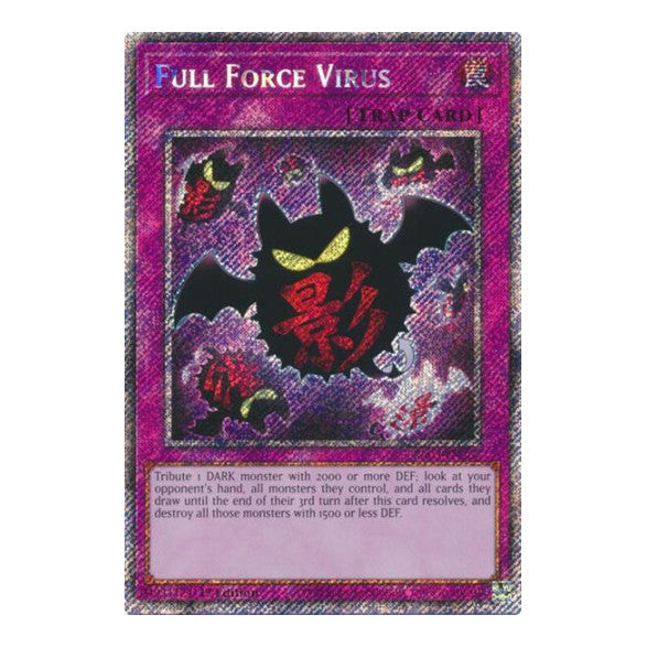 Full Force Virus (Platinum Secret Rare) (RA03) #RA03-EN267 Platinum Secret Rare (1st Edition Near Mint) Quarter Century Bonanza YuGiOh: 2024