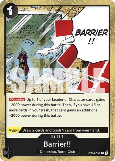 Barrier!! (Jolly Roger Foil) (PRB-01) #OP04-095 Common (Foil Near Mint) Premium Booster -The Best- One Piece Card Game: 2024