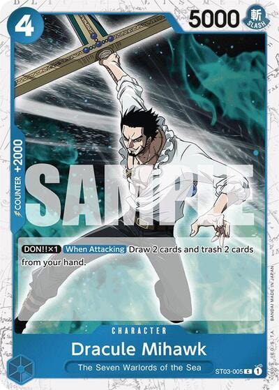 Dracule Mihawk ST03 005 Jolly Roger Foil (PRB-01) #ST03-005 Common (Foil Near Mint) Premium Booster -The Best- One Piece Card Game: 2024