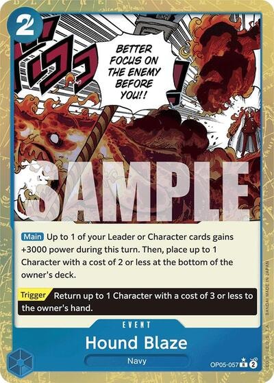 Hound Blaze (Textured Foil) (PRB-01) #OP05-057 Rare (Foil Lightly Played) Premium Booster -The Best- One Piece Card Game: 2024