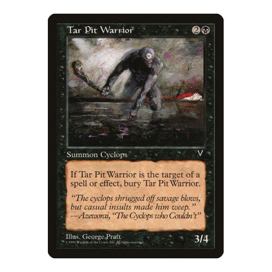 Tar Pit Warrior (VIS) #70 Common (Lightly Played) Visions Magic: The Gathering: 1997