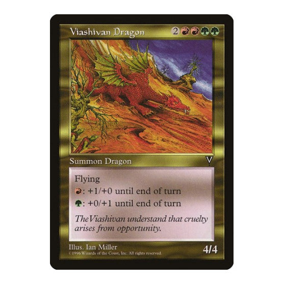 Viashivan Dragon (VIS) #140 Rare (Moderately Played) Visions Magic: The Gathering: 1997