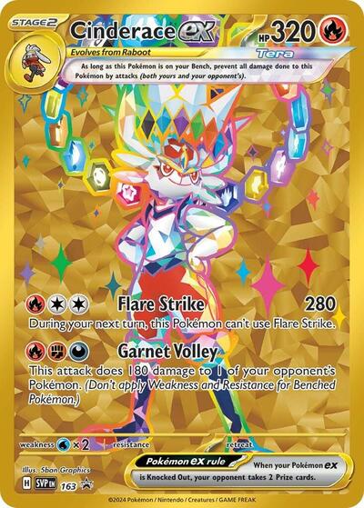 Cinderace ex - 163 (SVP) #163 Promo (Holofoil Near Mint) SV: Scarlet & Violet Promo Cards Pokemon: 2023