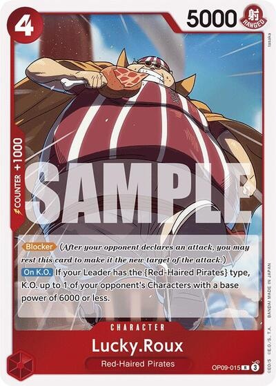 Lucky.Roux (OP09) #OP09-015 Rare (Foil Lightly Played) Emperors in the New World One Piece Card Game: 2024
