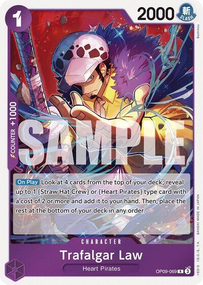 Trafalgar Law 069 (OP09) #OP09-069 Rare (Foil Near Mint) Emperors in the New World One Piece Card Game: 2024