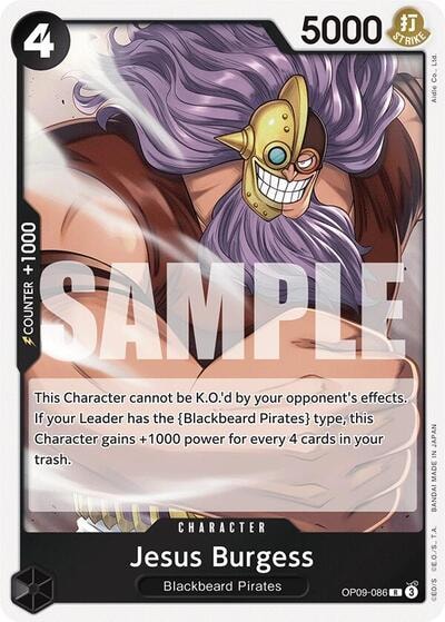 Jesus Burgess (OP09) #OP09-086 Rare (Foil Lightly Played) Emperors in the New World One Piece Card Game: 2024