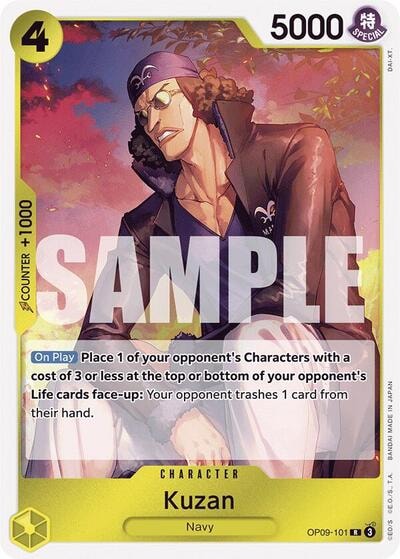 Kuzan (OP09) #OP09-101 Rare (Foil Lightly Played) Emperors in the New World One Piece Card Game: 2024