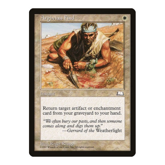 Argivian Find (WTH) #6 Uncommon (Heavily Played) Weatherlight Magic: The Gathering: 1997