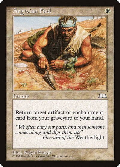 Argivian Find (WTH) #6 Uncommon (Heavily Played) Weatherlight Magic: 1997