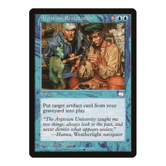 Argivian Restoration (WTH) #34 Uncommon (Moderately Played) Weatherlight Magic: The Gathering: 1997