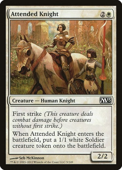 Attended Knight (M13) #5 Common (Lightly Played) Magic 2013 (M13) Magic: The Gathering: 2012