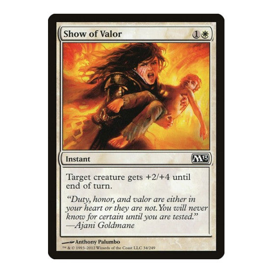 Show of Valor (M13) #34 Common (Lightly Played) Magic 2013 (M13) Magic: The Gathering: 2012